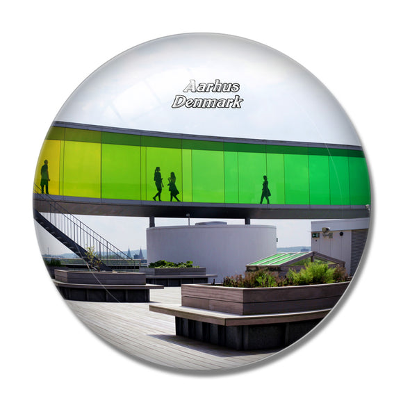 Denmark Aros Aarhus Kunstmuseum 3D Fridge Magnet Crystal Glass