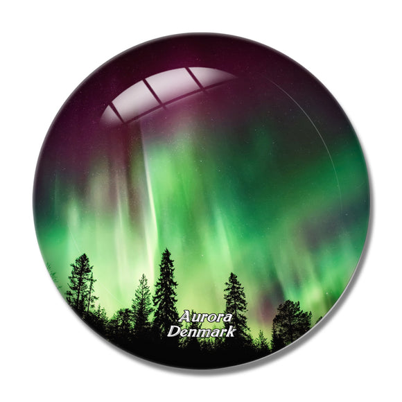 Denmark Aurora 3D Fridge Magnet Crystal Glass