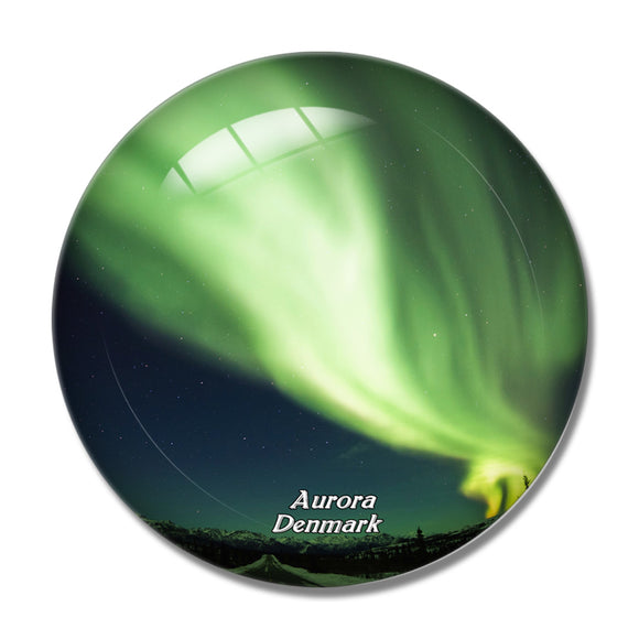 Denmark Aurora 3D Fridge Magnet Crystal Glass