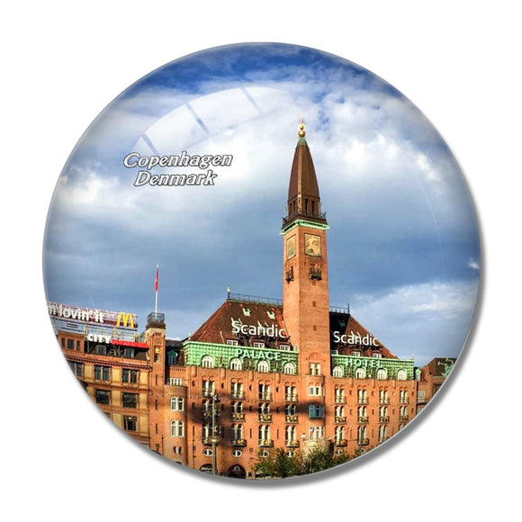 Denmark Copenhagen  Hall Copenhagen 3D Fridge Magnet Crystal Glass