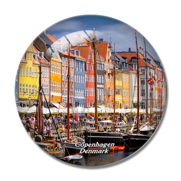 Denmark Nyhavn Copenhagen 3D Fridge Magnet Crystal Glass