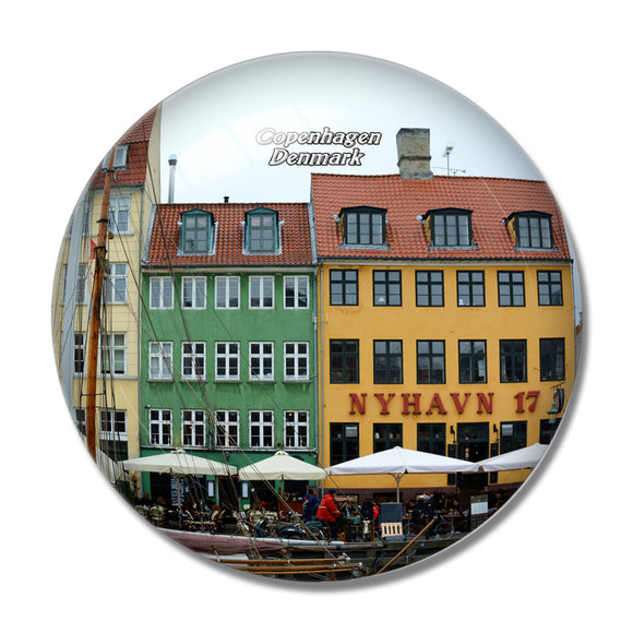 Denmark Nyhavn Copenhagen 3D Fridge Magnet Crystal Glass