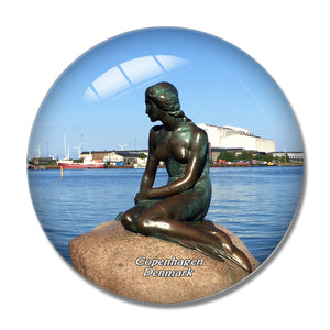 Denmark The Little Mermaid Copenhagen 3D Fridge Magnet Crystal Glass