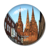 UK England Lichfield Cathedral 3D Fridge Magnet Crystal Glass