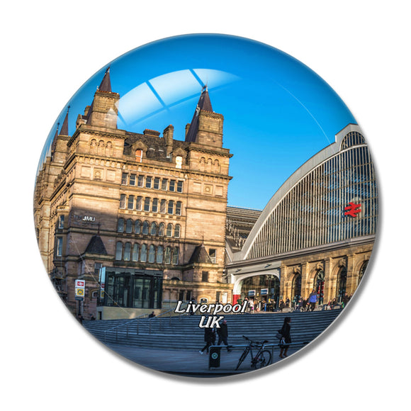 UK England Liverpool Lime Street 3D Fridge Magnet Crystal Glass