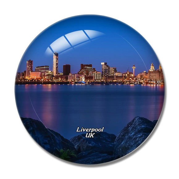 UK England Liverpool Merseyside 3D Fridge Magnet Crystal Glass