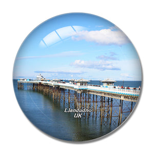 UK England Llandudno Harbour Pier 3D Fridge Magnet Crystal Glass