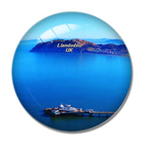 UK England Llandudno Harbour Pier 3D Fridge Magnet Crystal Glass