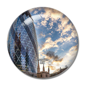 UK England London The Gherkin 3D Fridge Magnet Crystal Glass