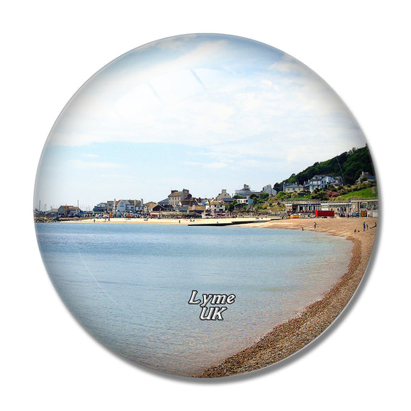 UK England Lyme Regis Beach 3D Fridge Magnet Crystal Glass