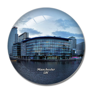 UK England Manchester BBC Salford Quays 3D Fridge Magnet Crystal Glass