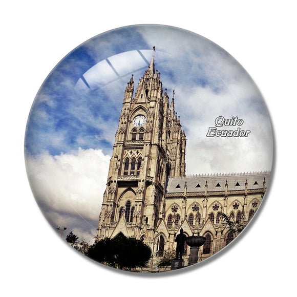 Ecuador Quito Cathedral 3D Fridge Magnet Crystal Glass