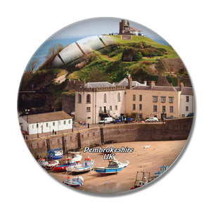 UK England Pembrokeshire Beach 3D Fridge Magnet Crystal Glass