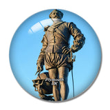 UK England Plymouth Statue Francis-Drake 3D Fridge Magnet Crystal Glass