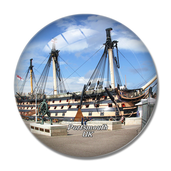 UK England Portsmouth HMS Victory 3D Fridge Magnet Crystal Glass