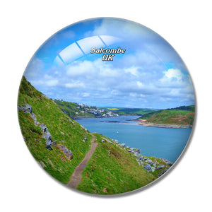 UK England Salcombe River 3D Fridge Magnet Crystal Glass