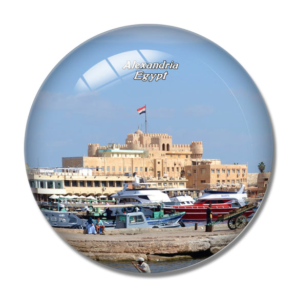 Egypt Fort Qaitbery Alexandria 3D Fridge Magnet Crystal Glass