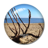 UK England Sandown Yaverland Beach 3D Fridge Magnet Crystal Glass