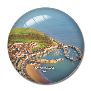 UK England Scarborough Beach 3D Fridge Magnet Crystal Glass