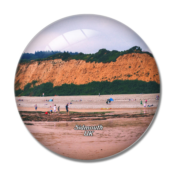 UK England Sidmouth Devon Beach 3D Fridge Magnet Crystal Glass