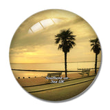 UK England Southend-on-Sea Chalkwell Beach 3D Fridge Magnet Crystal Glass