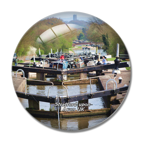 UK England Stratford-upon-Avon Hatton Locks 3D Fridge Magnet Crystal Glass