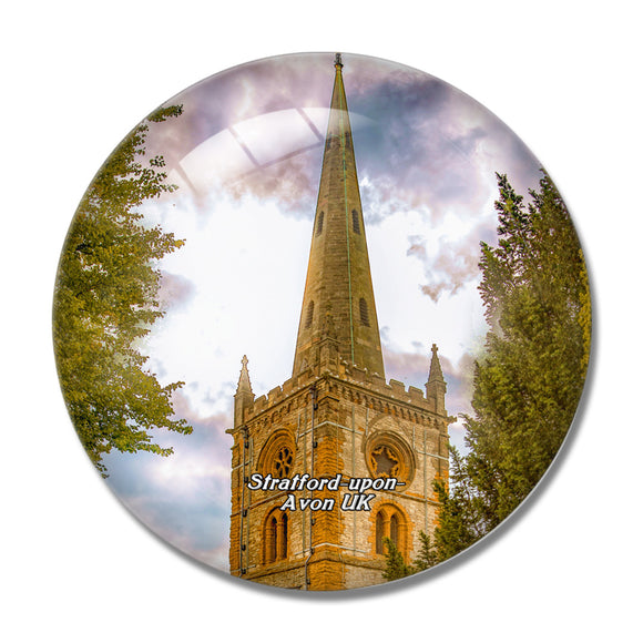 UK England Stratford-upon-Avon Holy Trinity Church 3D Fridge Magnet Crystal Glass