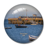 UK England Swanage Pier 3D Fridge Magnet Crystal Glass