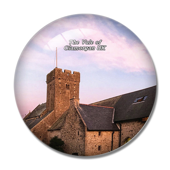 UK England The Vale of Glamorgan St Illytds Church 3D Fridge Magnet Crystal Glass