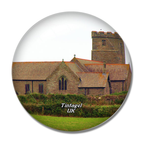 UK England Tintagel Church 3D Fridge Magnet Crystal Glass