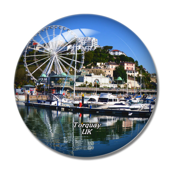 UK England Torquay Port 3D Fridge Magnet Crystal Glass