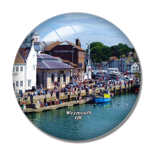 UK England Weymouth Harbour 3D Fridge Magnet Crystal Glass