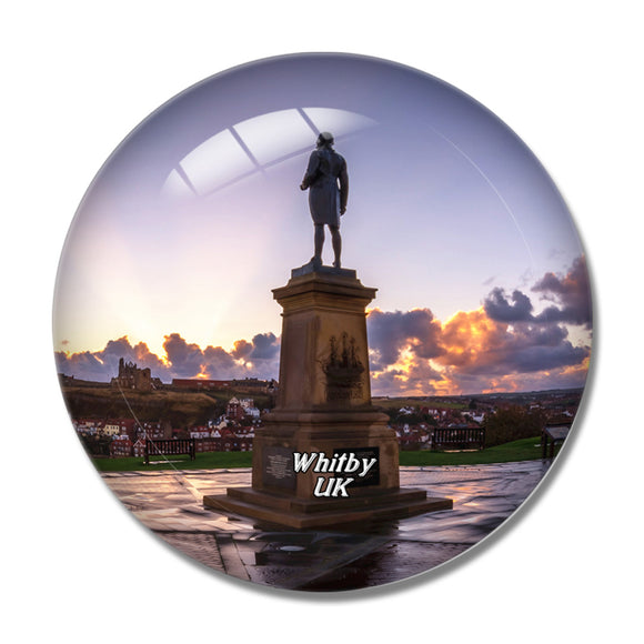 UK England Whitby Captain Cook Monument 3D Fridge Magnet Crystal Glass