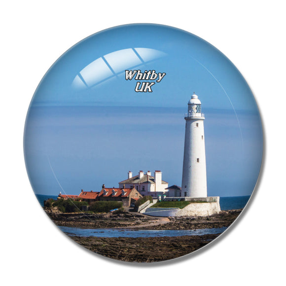 UK England Whitley Bay St Mary's Lighthouse 3D Fridge Magnet Crystal Glass