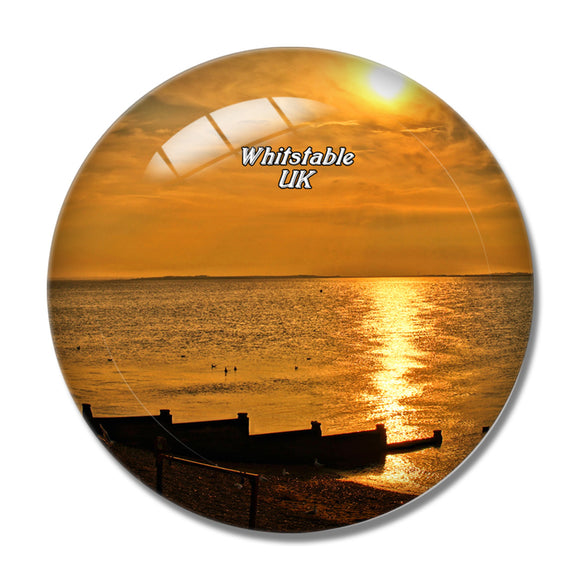 UK England Whitstable Tankerton Beach 3D Fridge Magnet Crystal Glass