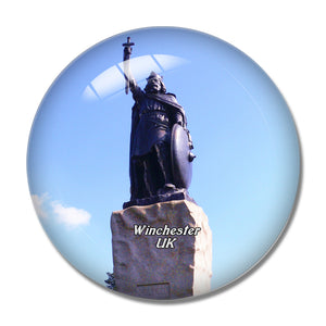 UK England Winchester Statue of Alfred the Great 3D Fridge Magnet Crystal Glass