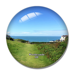 UK England Woolacombe Coast 3D Fridge Magnet Crystal Glass