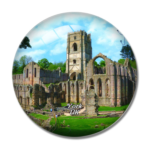 UK England York Fountains Abbey 3D Fridge Magnet Crystal Glass