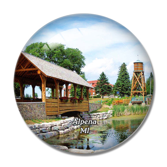 Alpena Park Michigan USA 3D Fridge Magnet Crystal Glass