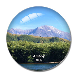 Amboy Volcanic Washington USA 3D Fridge Magnet Crystal Glass