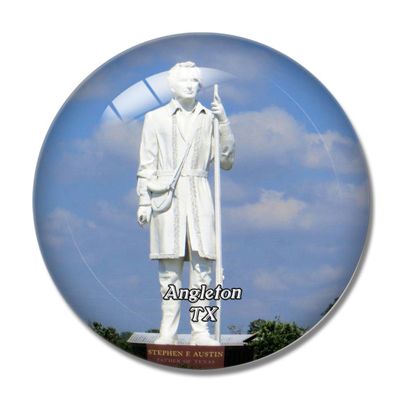 Angleton Stephen Statue Texas USA 3D Fridge Magnet Crystal Glass