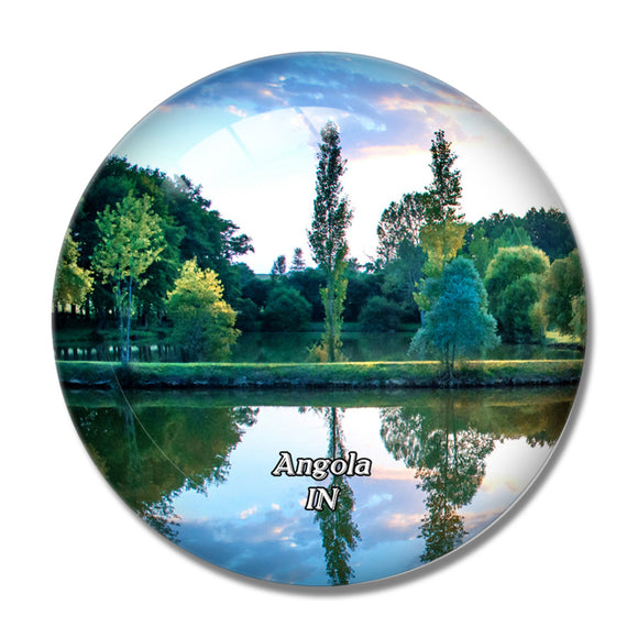 Angola Park Indiana USA 3D Fridge Magnet Crystal Glass