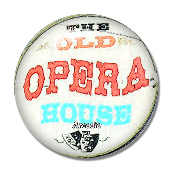 Arcadia Opera House Florida USA 3D Fridge Magnet Crystal Glass