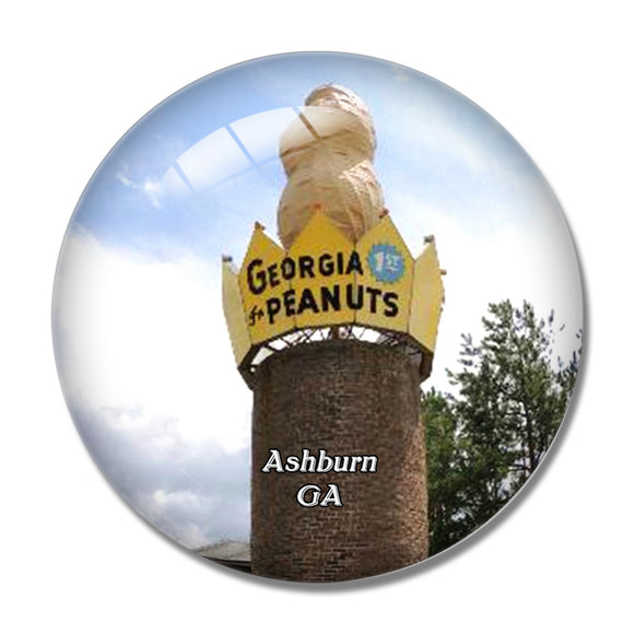 Ashburn World's Largest Peanut Georgia USA 3D Fridge Magnet Crystal Glass