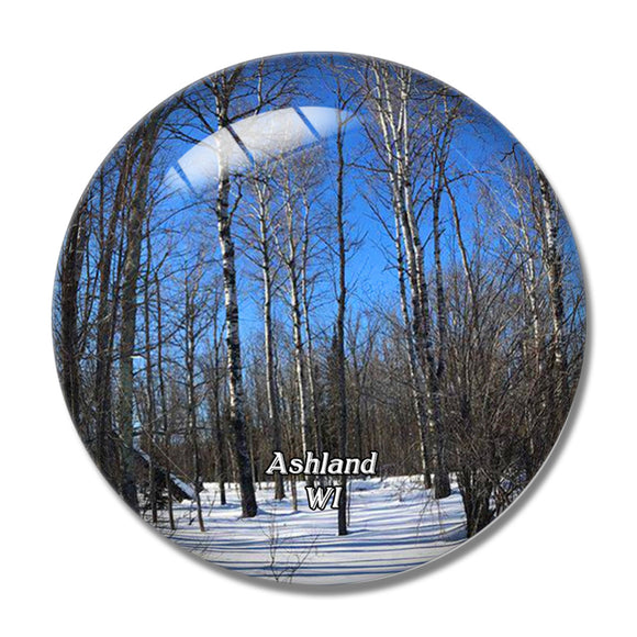 Ashland Lake Wisconsin USA 3D Fridge Magnet Crystal Glass