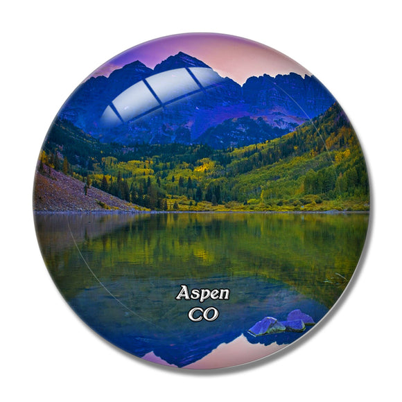 Aspen Maroon Bells USA 3D Fridge Magnet Crystal Glass