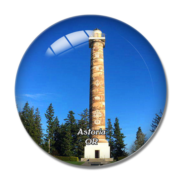 Astoria Column Oregon USA 3D Fridge Magnet Crystal Glass