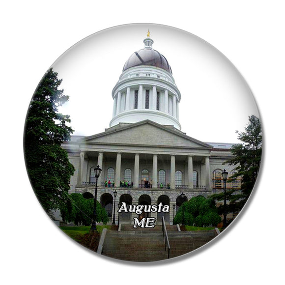 Augusta State Capitol Maine USA 3D Fridge Magnet Crystal Glass