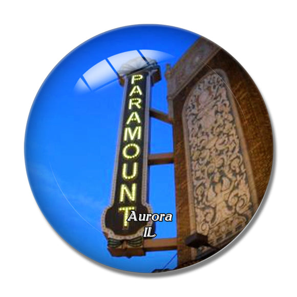 Aurora Paramount Theatre Illinois USA 3D Fridge Magnet Crystal Glass
