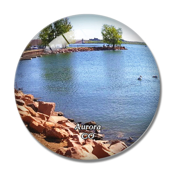 Aurora Park Colorado USA 3D Fridge Magnet Crystal Glass